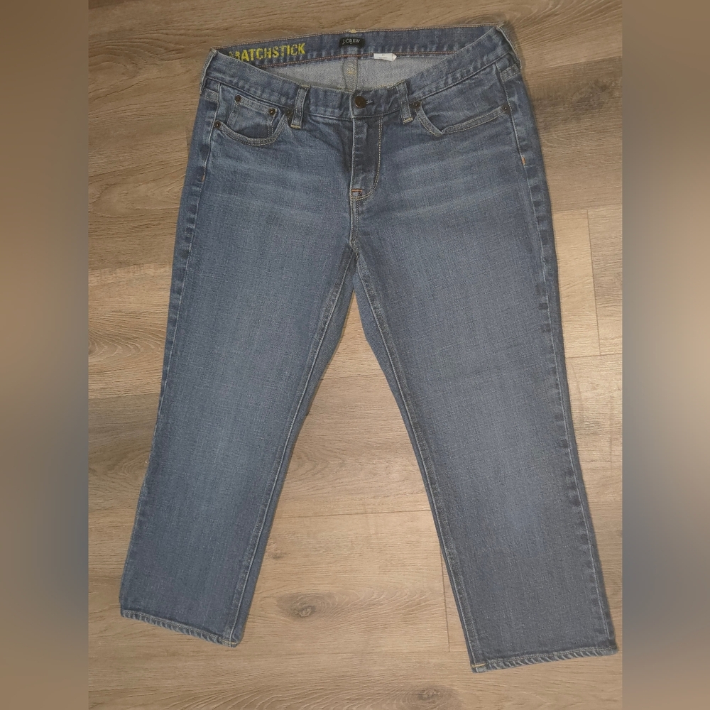 Womens J. Crew Matchstick Skinny Capri Jeans in Light Blue Wash, Sz 31